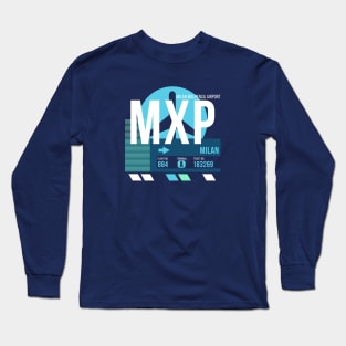 Milan (MXP) Airport // Sunset Baggage Tag Long Sleeve T-Shirt